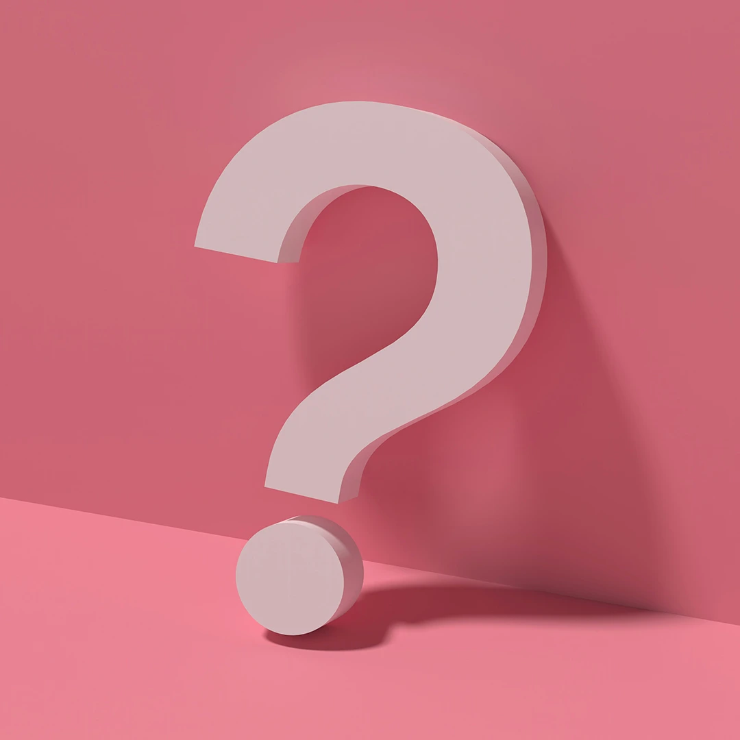 3D Question Mark On Pink Background